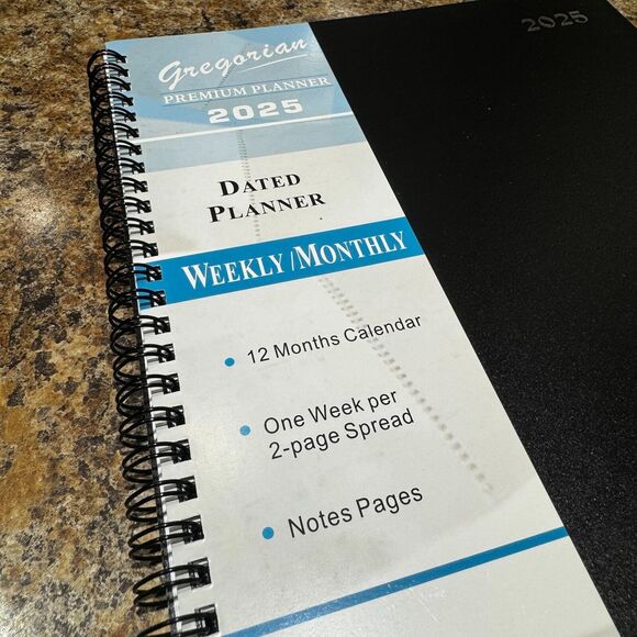2025 Planner Weekly Schedule Monthly Calendars Premium Dated Black - Picture 7 of 9